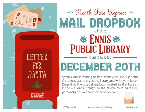 · 1h  ·  Hey kids, ensure Santa knows your wants this year! Stop in at the library and fill out a letter to the big guy before Friday, December 20th and Mr. Kringle himself will write you back.🎅🏽📚🎁